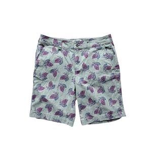 Orvis‎ Womens Size 10 Floral Geometric Grey Chino Shorts Stretch Cotton 9 Inch